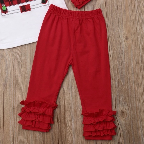Christmas Tree 🎄 Truck Ruffle Top and Pants Set - Picture 6 of 6